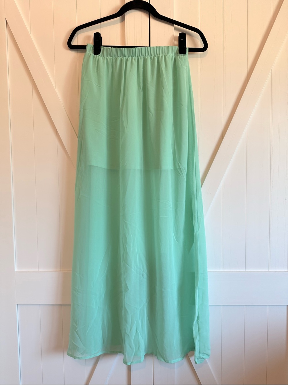 Forever 21 Mint Green Maxi Skirt - Flowing Chiffon Style